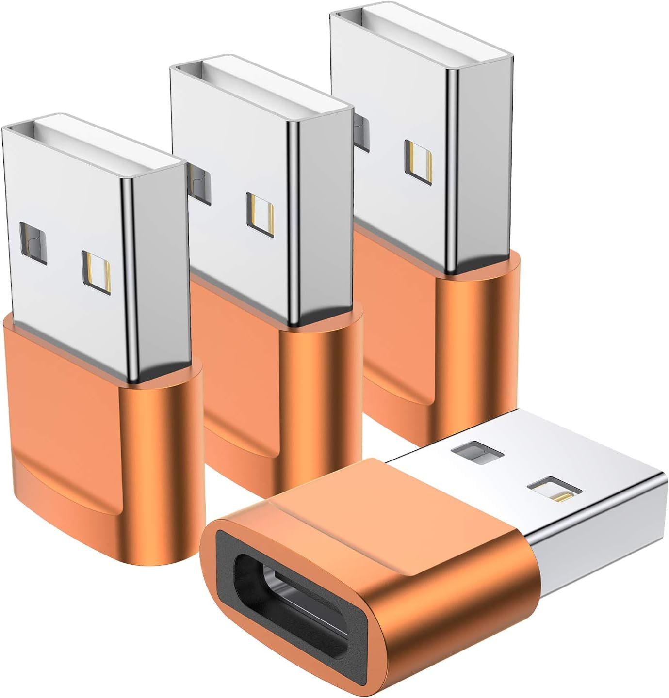 USB C Female to USB Male Adapter (4-Pack),Type C to USB a Charger Cable Adapter for Iphone 11 12 13 14 15 plus Pro Max,Samsung Galaxy Note 20 S24 S23 Ultra,Ipad Air 4 5 Mini 6 Airpods,Google Pixel XL